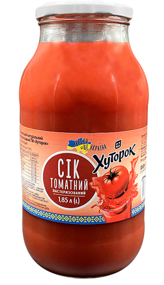 Сік томатний натуральний ТМ «Хуторок» 1,85л